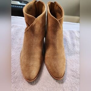 Soludos Venetian Leather Suede Brown Boots Booties Size 6.5